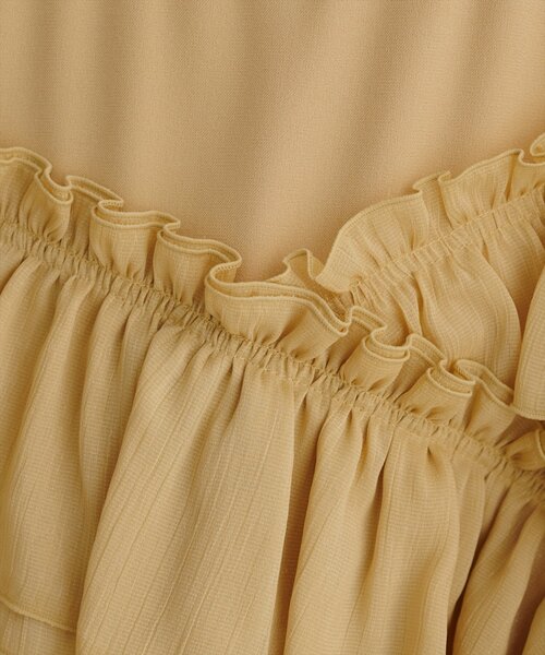 natural couture（ナチュラルクチュール）の「アシメフリルノースリブラウス（シャツ/ブラウス・レディース・オフホワイト/イエロー/ブラック・FREE）」の9枚目の写真