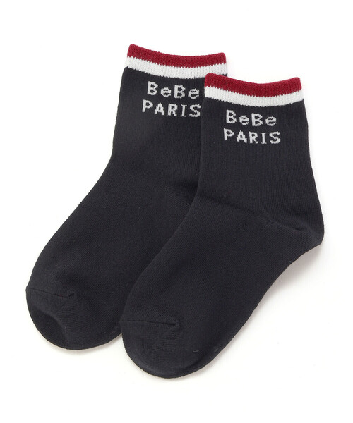 BeBe（ベベ）の「トリコカラー配色クルーソックス（ソックス/靴下・キッズ・イエロー/ブルー/ブラック・17.0cm/19.0cm/21.0cm/24.0cm）」の2枚目の写真