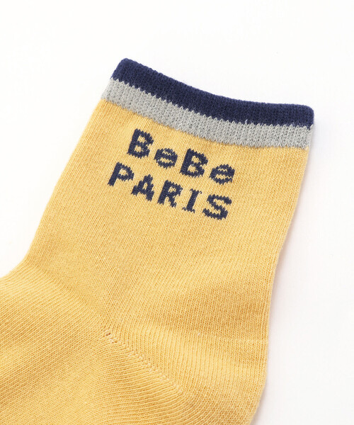 BeBe（ベベ）の「トリコカラー配色クルーソックス（ソックス/靴下・キッズ・イエロー/ブルー/ブラック・17.0cm/19.0cm/21.0cm/24.0cm）」の4枚目の写真