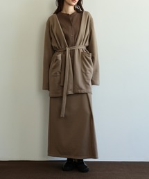 select MOCA Et | 【Et】Brushed Lining Jacket Wrap Skirt Set(セットアップ)