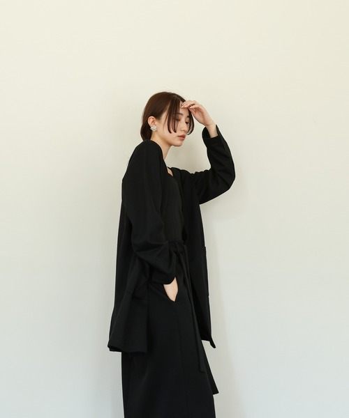 select MOCA Et(セレクトモカエト)の「【Et】Brushed Lining Jacket Wrap Skirt Set(セットアップ・レディース・モカ/アイボリー/ブラック・FREE)」の20枚目の写真