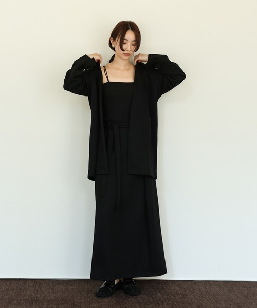 select MOCA Et（セレクトモカエト）の「【Et】Brushed Lining Jacket Wrap Skirt Set（セットアップ・レディース・モカ/アイボリー/ブラック・FREE）」の22枚目の写真