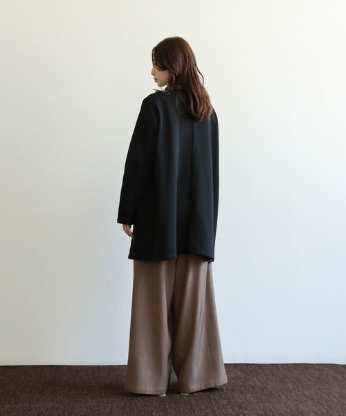 select MOCA Et（セレクトモカエト）の「【Et】Brushed Lining Jacket Wrap Skirt Set（セットアップ・レディース・モカ/アイボリー/ブラック・FREE）」の11枚目の写真