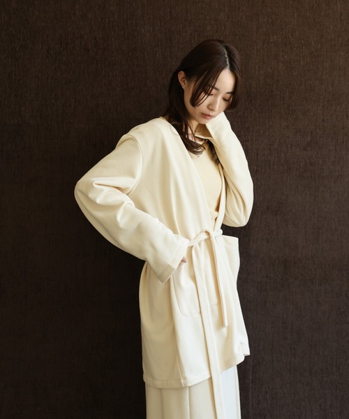 select MOCA Et(セレクトモカエト)の「【Et】Brushed Lining Jacket Wrap Skirt Set(セットアップ・レディース・モカ/アイボリー/ブラック・FREE)」の16枚目の写真