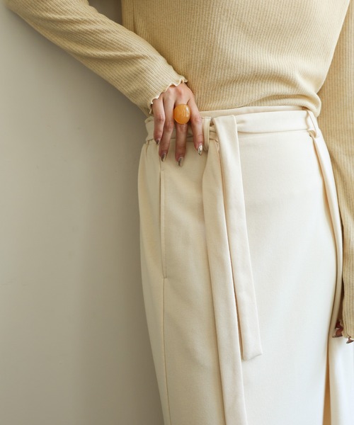 select MOCA Et(セレクトモカエト)の「【Et】Brushed Lining Jacket Wrap Skirt Set(セットアップ・レディース・モカ/アイボリー/ブラック・FREE)」の18枚目の写真