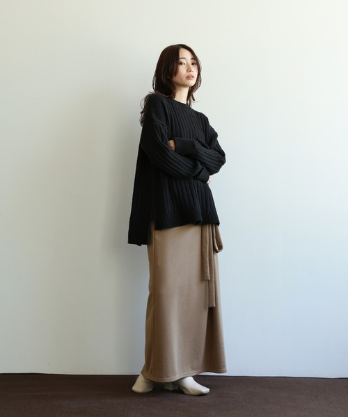 select MOCA Et（セレクトモカエト）の「【Et】Brushed Lining Jacket Wrap Skirt Set（セットアップ・レディース・モカ/アイボリー/ブラック・FREE）」の21枚目の写真