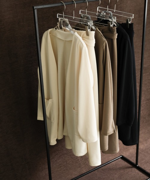 select MOCA Et（セレクトモカエト）の「【Et】Brushed Lining Jacket Wrap Skirt Set（セットアップ・レディース・モカ/アイボリー/ブラック・FREE）」の14枚目の写真