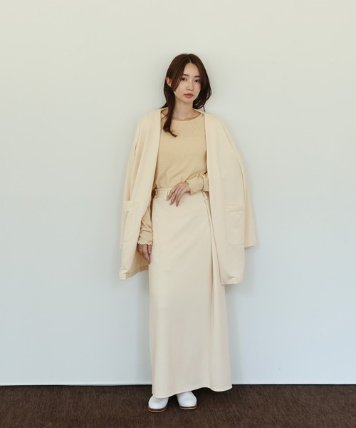 select MOCA Et（セレクトモカエト）の「【Et】Brushed Lining Jacket Wrap Skirt Set（セットアップ・レディース・モカ/アイボリー/ブラック・FREE）」の18枚目の写真