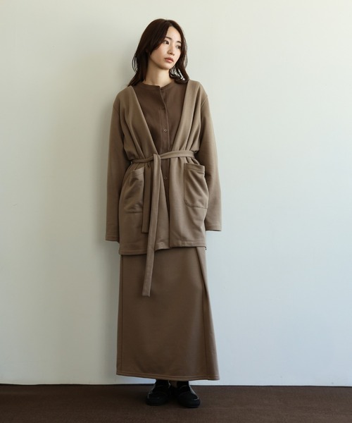 セール】【Et】Brushed Lining Jacket Wrap Skirt Set（セットアップ