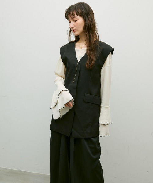 Lutim by u(ルチバイユー)の「Soft line gilet / ソフトラインジレ(ベスト・レディース・ブラック/ブラウン・FREE)」の20枚目の写真