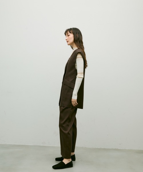 Lutim by u(ルチバイユー)の「Soft line gilet / ソフトラインジレ(ベスト・レディース・ブラック/ブラウン・FREE)」の8枚目の写真