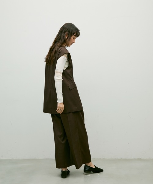 Lutim by u(ルチバイユー)の「Soft line gilet / ソフトラインジレ(ベスト・レディース・ブラック/ブラウン・FREE)」の6枚目の写真