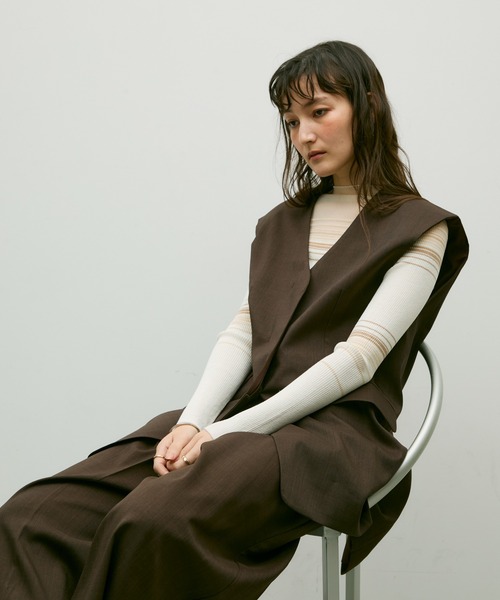 Lutim by u(ルチバイユー)の「Soft line gilet / ソフトラインジレ(ベスト・レディース・ブラック/ブラウン・FREE)」の13枚目の写真