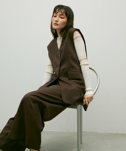 Lutim by u(ルチバイユー)の「Soft line gilet / ソフトラインジレ(ベスト・レディース・ブラック/ブラウン・FREE)」の17枚目の写真