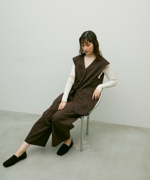 Lutim by u(ルチバイユー)の「Soft line gilet / ソフトラインジレ(ベスト・レディース・ブラック/ブラウン・FREE)」の12枚目の写真