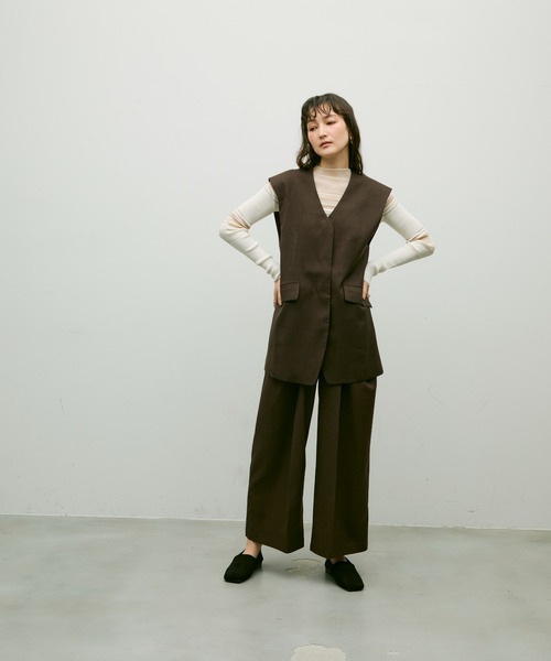 Lutim by u(ルチバイユー)の「Soft line gilet / ソフトラインジレ(ベスト・レディース・ブラック/ブラウン・FREE)」の16枚目の写真