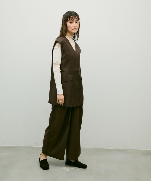 Lutim by u(ルチバイユー)の「Soft line gilet / ソフトラインジレ(ベスト・レディース・ブラック/ブラウン・FREE)」の14枚目の写真