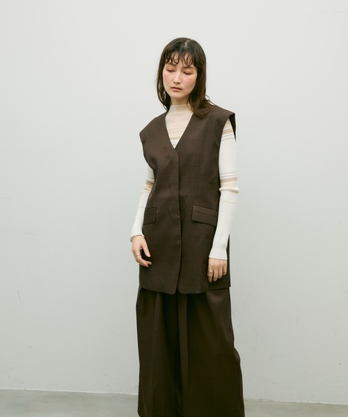 Lutim by u(ルチバイユー)の「Soft line gilet / ソフトラインジレ(ベスト・レディース・ブラック/ブラウン・FREE)」の18枚目の写真