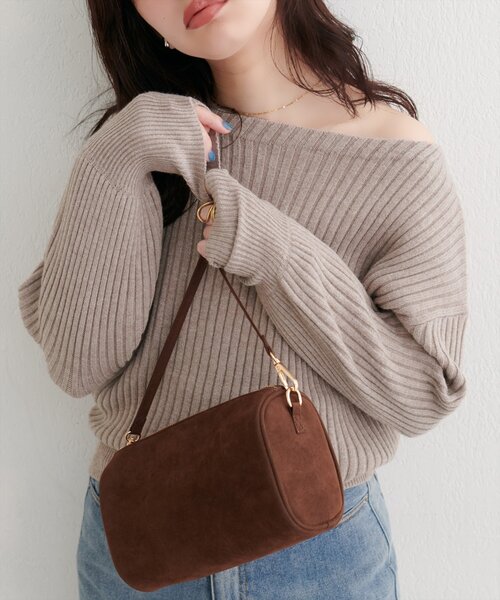 natural couture(ナチュラルクチュール)の「もちもちワイドリブぽわ袖ニット(ニット/セーター・レディース・ブラック/ブラウン/ボルドー/ラベンダー/モカ/アイボリー/グレー・FREE)」の5枚目の写真