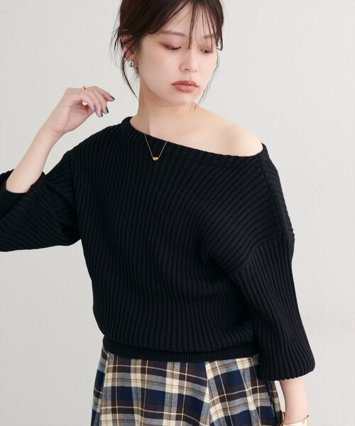 natural couture(ナチュラルクチュール)の「もちもちワイドリブぽわ袖ニット(ニット/セーター・レディース・ブラック/ブラウン/ボルドー/ラベンダー/モカ/アイボリー/グレー・FREE)」の18枚目の写真