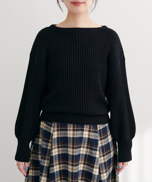 natural couture(ナチュラルクチュール)の「もちもちワイドリブぽわ袖ニット(ニット/セーター・レディース・ブラック/ブラウン/ボルドー/ラベンダー/モカ/アイボリー/グレー・FREE)」の21枚目の写真