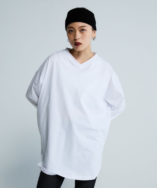 JEANASIS(ジーナシス)の「【Les Fleurs】ロゴシシュウVネックLS TEE/592978(Tシャツ/カットソー・レディース・ブラック/ホワイト・FREE)」の15枚目の写真
