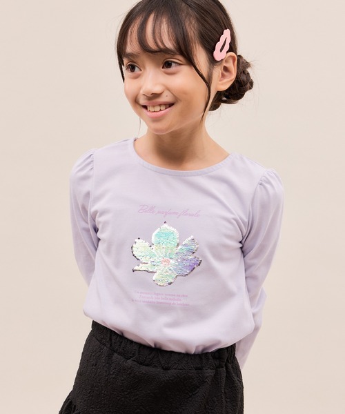セール】【KIDS/キッズ】【吸水速乾】フラワースパンコールトップス（T