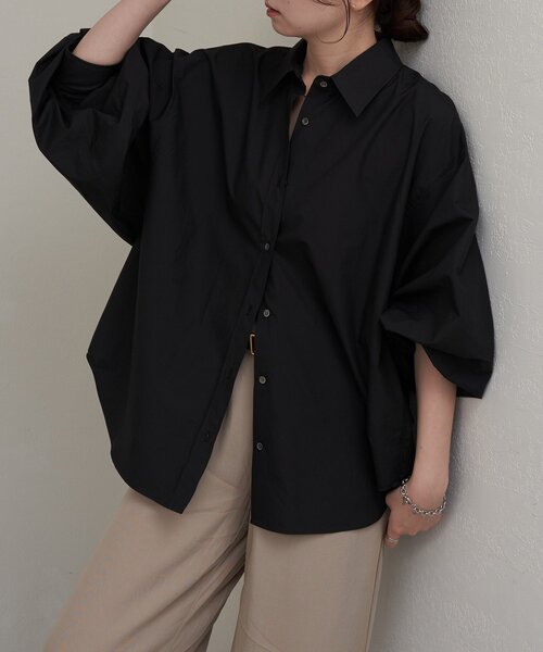 russet（ラシット）の「【再値下げ】コットンオーバーシャツ（シャツ/ブラウス・レディース・ブラック/ホワイト・FREE）」の22枚目の写真