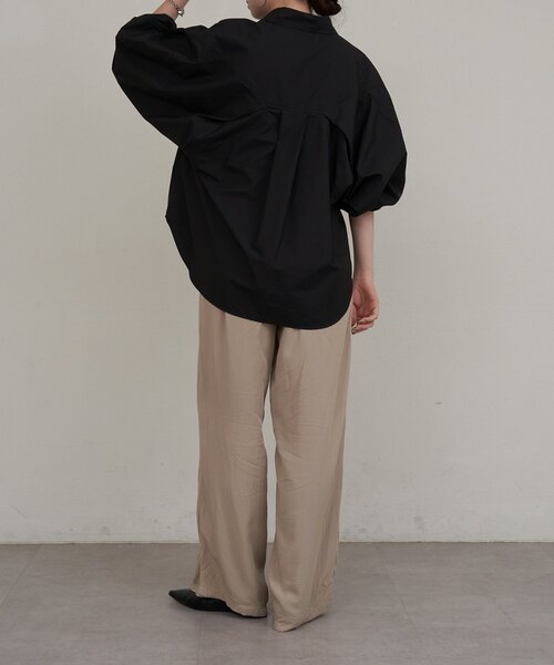 russet（ラシット）の「【再値下げ】コットンオーバーシャツ（シャツ/ブラウス・レディース・ブラック/ホワイト・FREE）」の4枚目の写真