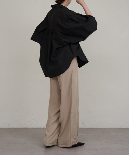 russet（ラシット）の「【再値下げ】コットンオーバーシャツ（シャツ/ブラウス・レディース・ブラック/ホワイト・FREE）」の5枚目の写真