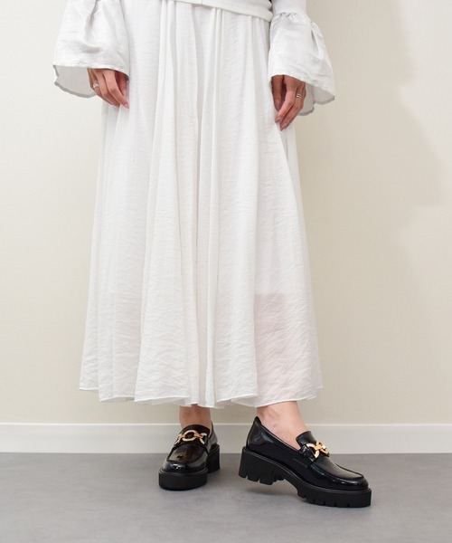 PASCUCCI(パスクッチ)の「【PASCUCCI】チェーンビットタンクソールローファー(D51619)(ローファー・レディース・ブラック系その他/ブラック/グレー系その他・37/38/36)」の5枚目の写真