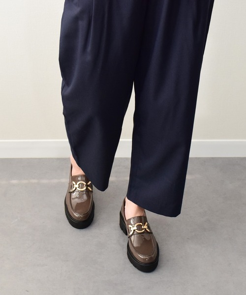 PASCUCCI(パスクッチ)の「【PASCUCCI】チェーンビットタンクソールローファー(D51619)(ローファー・レディース・ブラック系その他/ブラック/グレー系その他・37/38/36)」の10枚目の写真