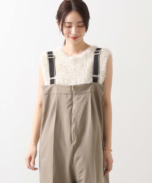 Gready Brilliant（グレディブリリアン）の「フェザークルーネックベスト（ニット/セーター・レディース・アイボリー/ベージュ/ブラウン・FREE）」の19枚目の写真