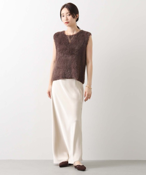 Gready Brilliant（グレディブリリアン）の「フェザークルーネックベスト（ニット/セーター・レディース・アイボリー/ベージュ/ブラウン・FREE）」の21枚目の写真