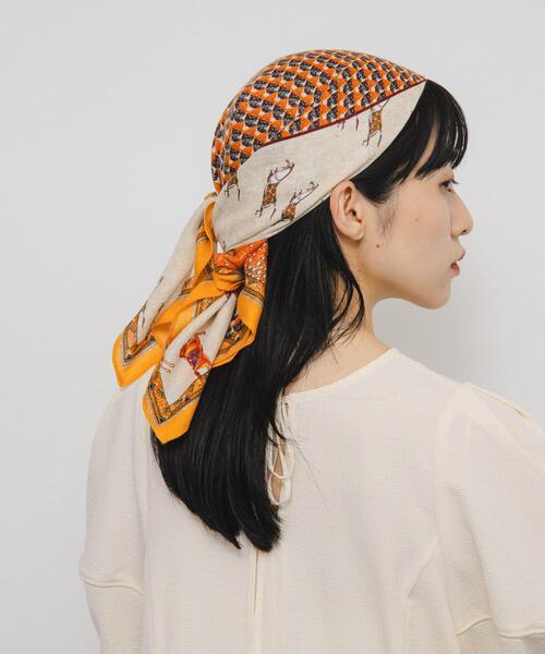 KBF（ケイビーエフ）の「ホースデザインビッグスカーフ（バンダナ/スカーフ・レディース・ブラウン系その他/オレンジ系その他・ONE）」の16枚目の写真