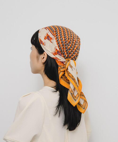 KBF（ケイビーエフ）の「ホースデザインビッグスカーフ（バンダナ/スカーフ・レディース・ブラウン系その他/オレンジ系その他・ONE）」の17枚目の写真