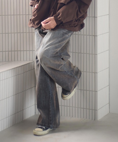 ADAM PATEK(アダムパテック)の「mp14096-velour dust wide pants ワイドパンツ(AP2528013)(その他パンツ・メンズ・ブラック/ブラウン・1/2)」の15枚目の写真