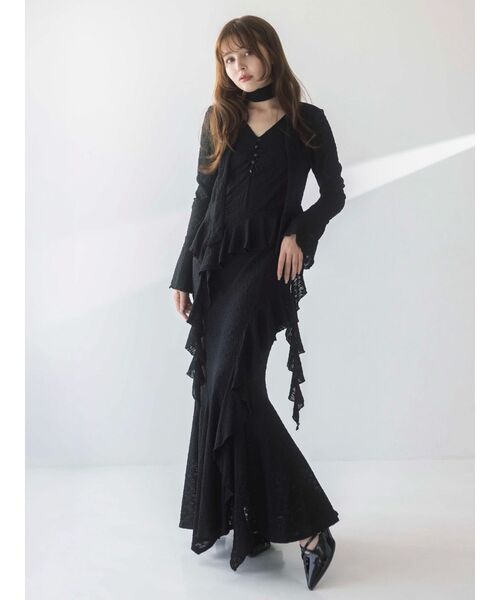 アシメフリルレースワンピース（ワンピース）｜dazzlin（ダズリン）の