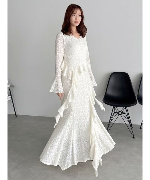 dazzlin(ダズリン)の「アシメフリルレースワンピース(ワンピース・レディース・ブラック/オフホワイト・SMALL/MEDIUM)」の10枚目の写真