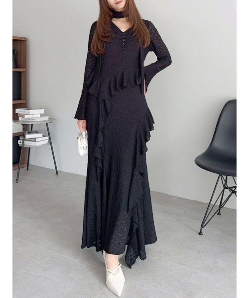 dazzlin(ダズリン)の「アシメフリルレースワンピース(ワンピース・レディース・ブラック/オフホワイト・SMALL/MEDIUM)」の21枚目の写真