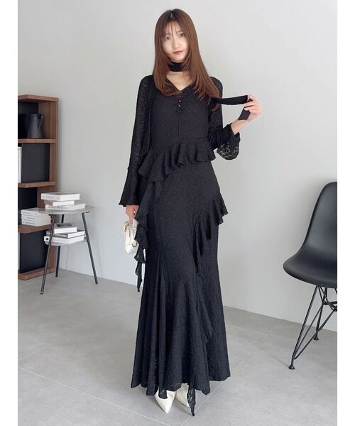dazzlin(ダズリン)の「アシメフリルレースワンピース(ワンピース・レディース・ブラック/オフホワイト・SMALL/MEDIUM)」の22枚目の写真