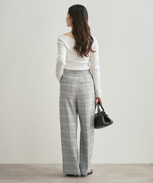 セール】チェック柄裏起毛スラックスパンツ（スラックス）｜NOBLE