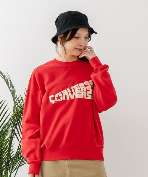 CONVERSE(コンバース)の「【CONVERSE/コンバース】クラックロゴ グラフィック スウェットトレーナー(スウェット・レディース・レッド/ブラック・MEDIUM)」の13枚目の写真