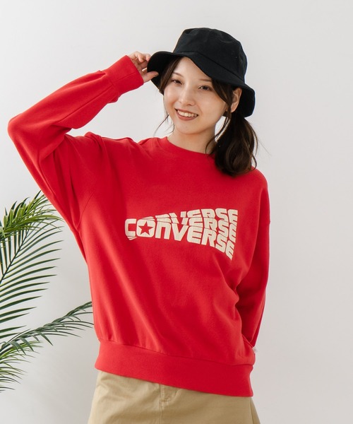 CONVERSE(コンバース)の「【CONVERSE/コンバース】クラックロゴ グラフィック スウェットトレーナー(スウェット・レディース・レッド/ブラック・MEDIUM)」の12枚目の写真