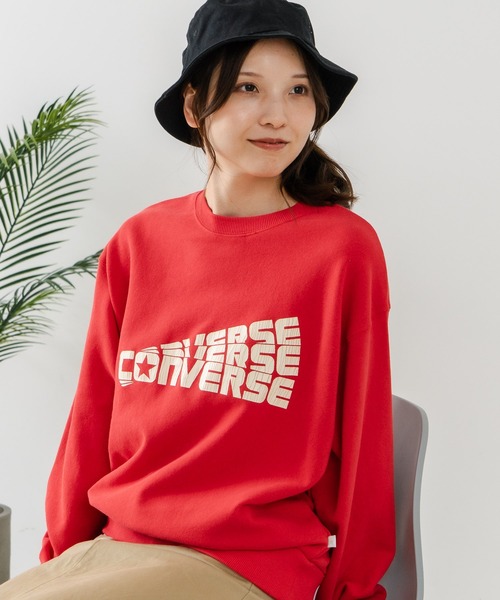CONVERSE(コンバース)の「【CONVERSE/コンバース】クラックロゴ グラフィック スウェットトレーナー(スウェット・レディース・レッド/ブラック・MEDIUM)」の11枚目の写真