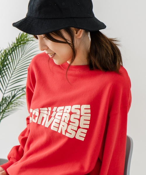 CONVERSE(コンバース)の「【CONVERSE/コンバース】クラックロゴ グラフィック スウェットトレーナー(スウェット・レディース・レッド/ブラック・MEDIUM)」の10枚目の写真