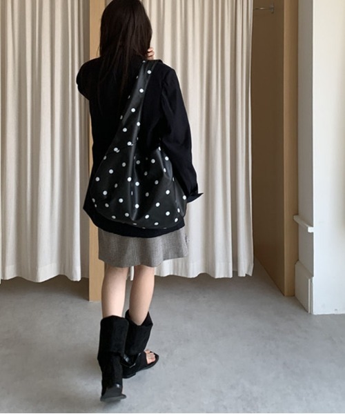 gossip！ロサンゼルス（ゴシップロサンゼルス）の「レトロ ドット 柄  ビッグトートバッグ Y2K/ A4対応大容量（ショルダーバッグ・レディース・ドット・FREE）」の7枚目の写真