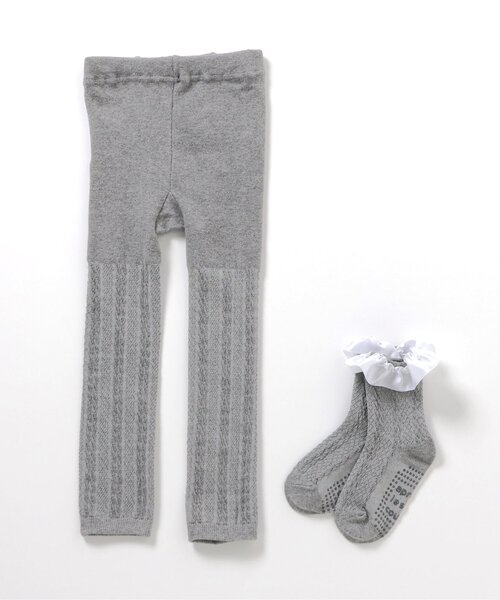 apres les cours（アプレレクール）の「【ジュニア対応】レギンス・フリルソックスセット（レギンス/スパッツ・キッズ・グレー/アイボリー/ブラック・100/140/120/110/90）」の10枚目の写真