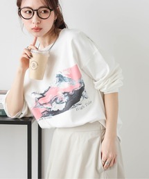 AMELY | マーブルプリントロングTシャツ(Tシャツ/カットソー)