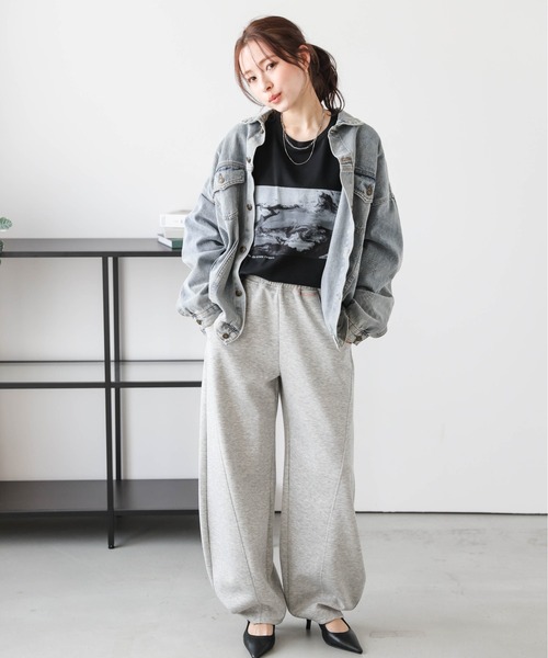 AMELY（エミリー）の「マーブルプリントロングTシャツ（Tシャツ/カットソー・レディース・ブラック/ホワイト・フリー）」の17枚目の写真